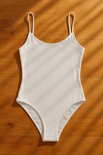 Women's White Bodysuit 2 Pack - Stretchable Tank Top with Hooks Lace Trim
