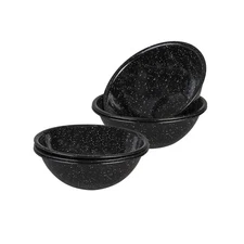 Cinsa 7-Inch Enameled Steel Bowls (Set of 6) - Durable Indoor/Outdo... Fast Ship