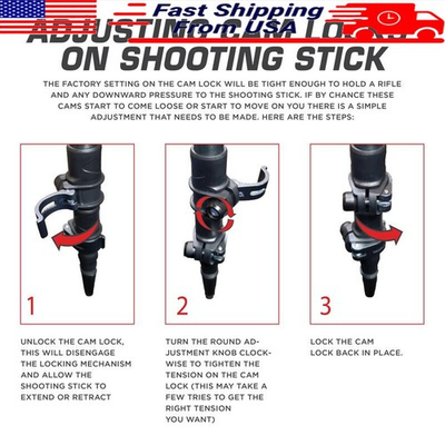 #ad Adjustable Monopod Shooting Stick 29 61 Inch Auto Slide Durable Grip Hunting New $100.09