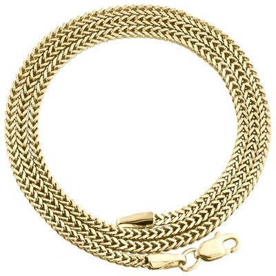 10K Yellow Gold 1.90mm Hollow Franco Chain 3D Square Box Necklae 18 - 30 Inches