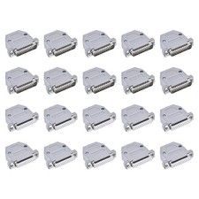 20Pcs DB25 2 Row 25 Pin/25 Hole Male/Female Connector Set with Gray Hood, White