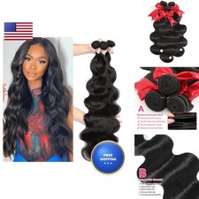 Brazilian Body Wave Bundles 16 18 20in 100 Virgin Human Hair 3 Bundle 1B