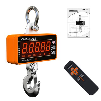 1000kg/2000lb Digital Crane Scale Heavy-Duty Industrial S1-2200LBS-Orange 