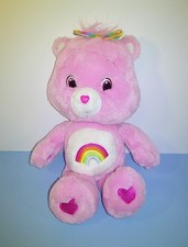 Jakks TCFC Care Bears 2007 Play Along Cheer Bear 14 Plush Rainbow Bow