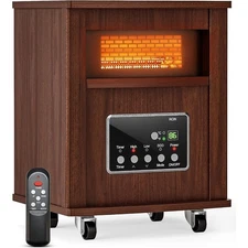 Infrared Space Heater Indoor Use-1500W Portable Box Heater with Wood Cabinet