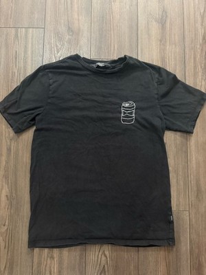 Budweiser Beer Can Outline Black T-Shirt Medium Graphic Tee Vintage Style