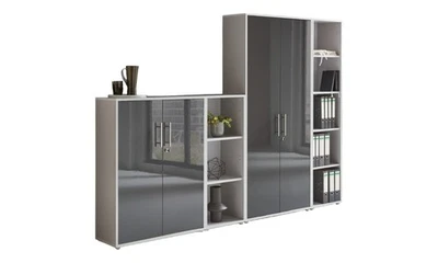 BMG MÖBEL GMBH & CO. KG Aktenschrank TABOR 4 Büroschrank abschließbar Metallgriffe Büromöbel Schrank