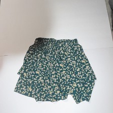 SHEIN Women's Green Floral Shorts, Elastic Waist, Size M Regular