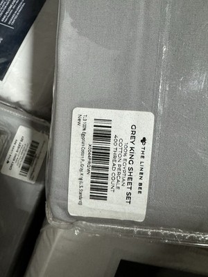 TLB 100% Egyptian Cotton Percale Sheets Queen Size - Luxurious 400 Thread Cou...
