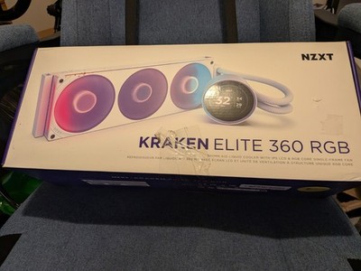 NZXT Kraken Elite 360 RGB White 360mm AIO Liquid CPU Cooler LCD 3x120mm