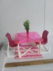 1977 VTG Mattel Barbie Dream Dining Room Furniture  Table, Chairs, Rug, & Vase