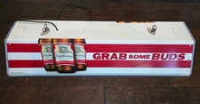 Budweiser Grab Some Buds Pool Table Light 45" x 10" Works!