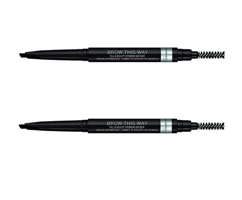 Pack of 2 Rimmel Brow This Way Fill & Sculpt Eyebrow Definer, Soft Black 004 - Image 4 of 4