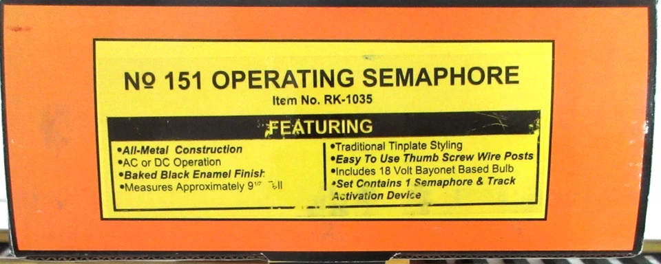 MTH 30-1035 O and O-27 Scale Operating Semaphore #151 NIB - Image 2 of 2