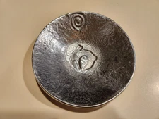 Holland Boone Bowl Polished Pewter Rabbit Candy Trinket Dish Mexico 5 1/4"