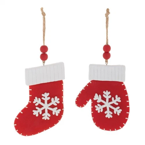 Melrose Mitten and Stocking Snowflake Ornaments