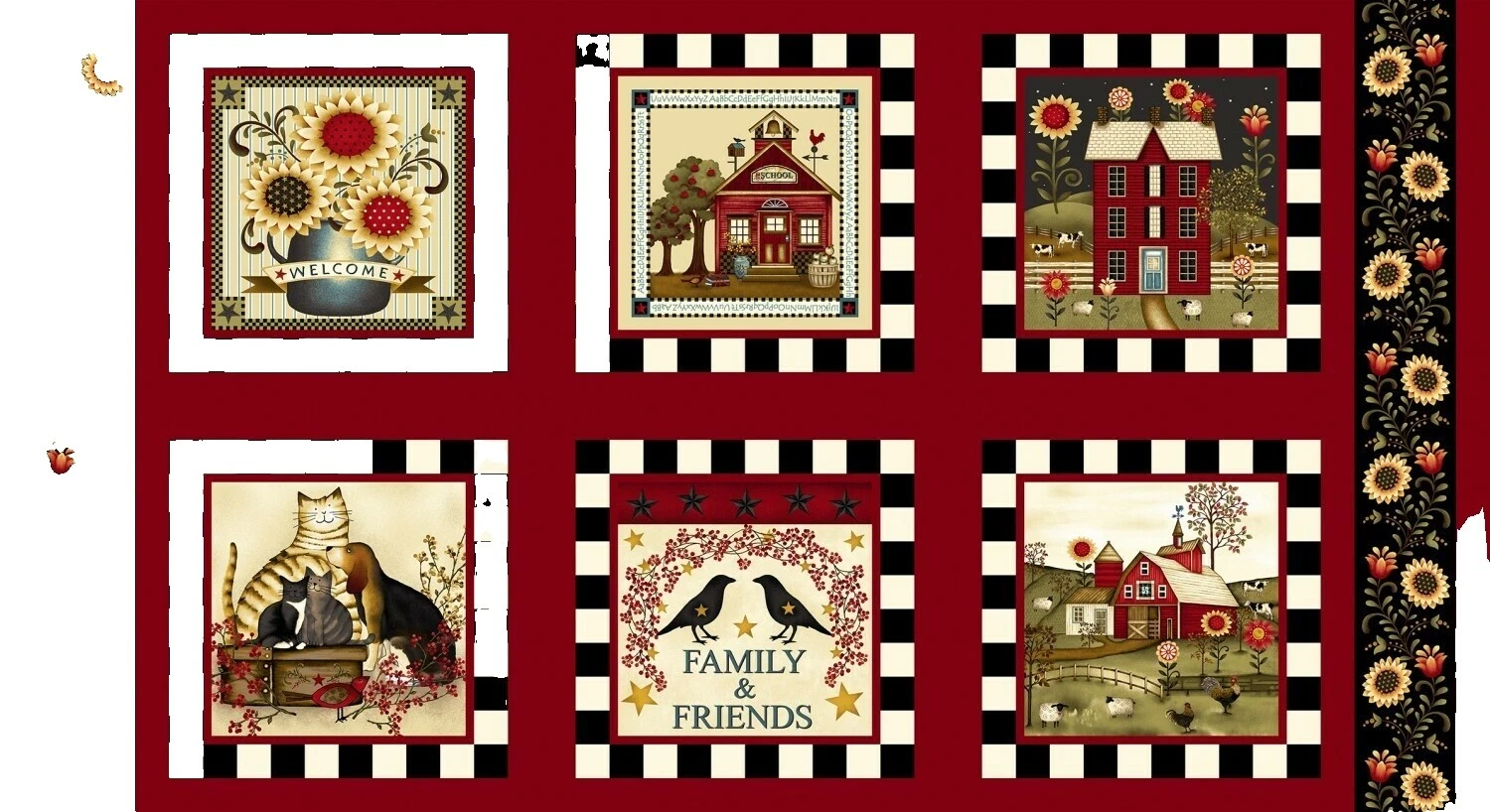 Paneles de tela de algodón de Casa y jardín