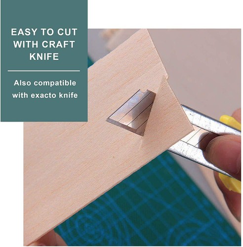 Balsa Wood Sheets 1/8" Inch Thick 12" x 4" Unfinished Wooden Board by (5 Pack) - Picture 6 of 8