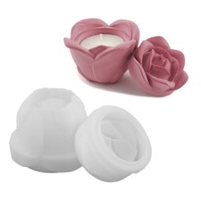 3D Rose Flower Resins Jar Molds with Lid, Rose Flower Cup Silicones Molds