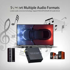 Coax Coaxial to Optical 2-Way Toslink SPDIF Digital Audio Converter Adapter New