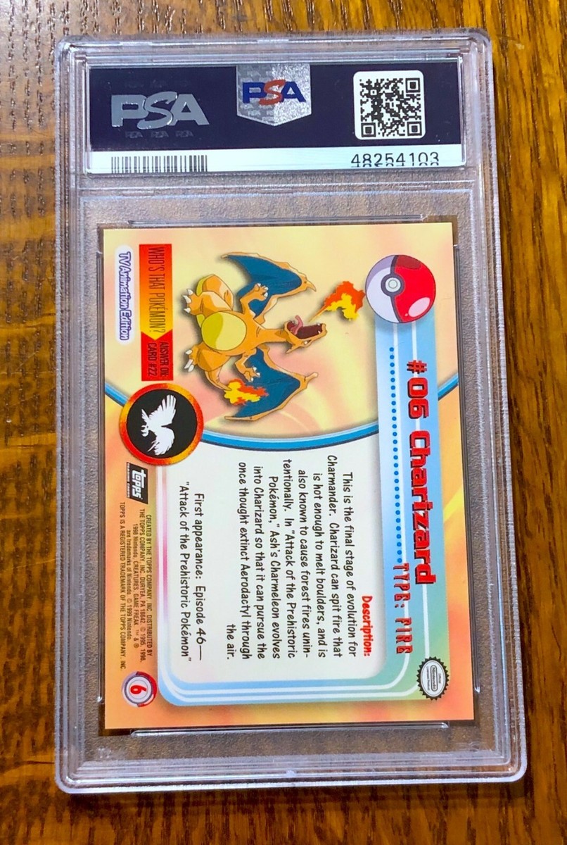 RARE Charizard FOIL #6 ~ PSA 10 ~ 1999 Topps Pokemon TV w