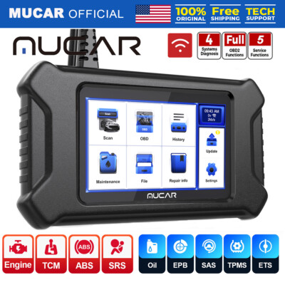 MUCAR CS4 Car Diagnostic Tool OBD2 Scanner ABS SRS Engine Transmission Oil