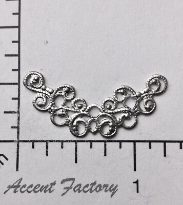24584          2 Pc. Matte Silver Oxidized Filigree Arch Finding Jewelry