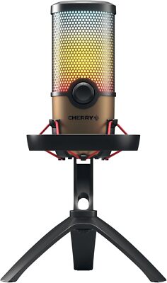 CHERRY Mikrofon mit RGB Licht Gaming/Streaming USB Microphone Podcast