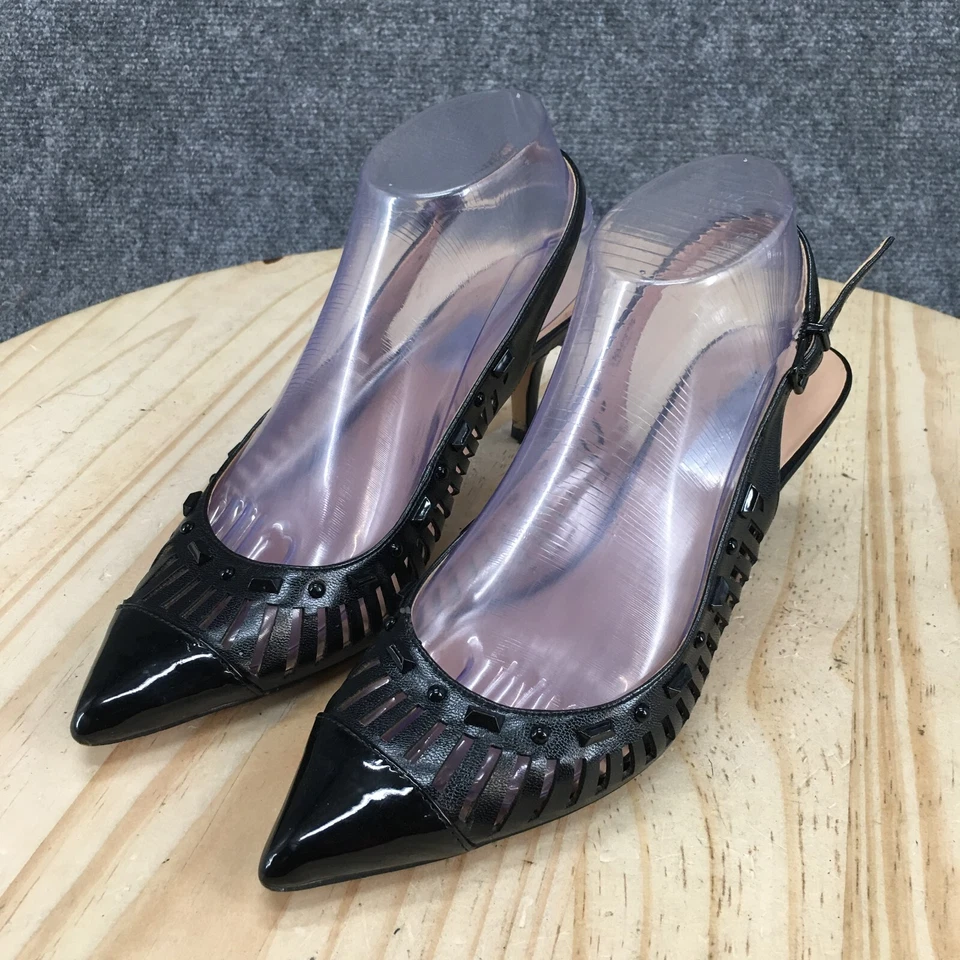 INC International Concepts Heels Womens 7.5 M Dehany Slingback Black Pointed Toe - Image 3 of 4