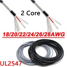 2-Core Shielded Wire 18/20/22/24/26/28AWG UL2547 Flexible Audio Signal Cable
