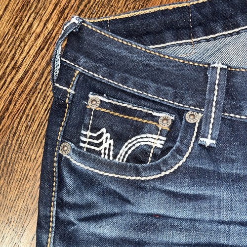 PRVCY Bootcut Jeans Women 25 Inseam 33 in. Dark wash blue - Picture 6 of 8