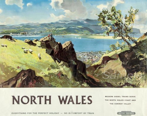 VINTAGE NORTH WALES RAILWAY A4 POSTER PRINT - Afbeelding 1 van 1