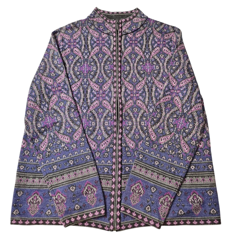 Cárdigan Suéter Pendleton Para Mujer Pequeño Lana Merino Cachemira Cremallera Completa Foto 4 de 4