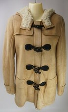 Gucci Shearling Lamb Fur Women's Natural Hooded Toggle Coat Size 38 / 4-6 Us