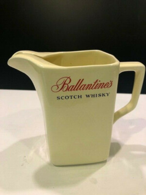 Vtg. Ballantine's Scotch Whiskey Water Pitcher ''PUB JUG'' Yellow #C-3