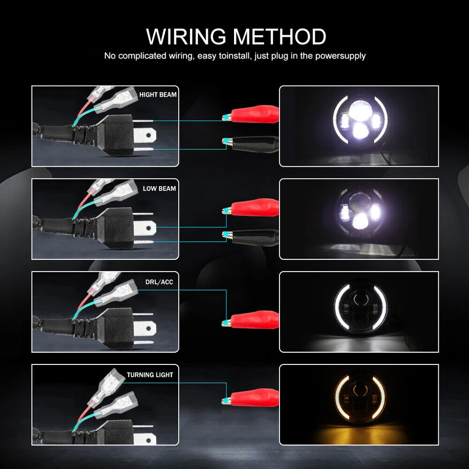 Faro LED 7" pulgadas + cubo de carcasa para Yamaha Royal Star Venture XVZ1300 Foto 4 de 4