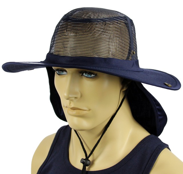 Boonie Bucket hat Mesh Military cap Ear Flap Neck Cover Sun Protection