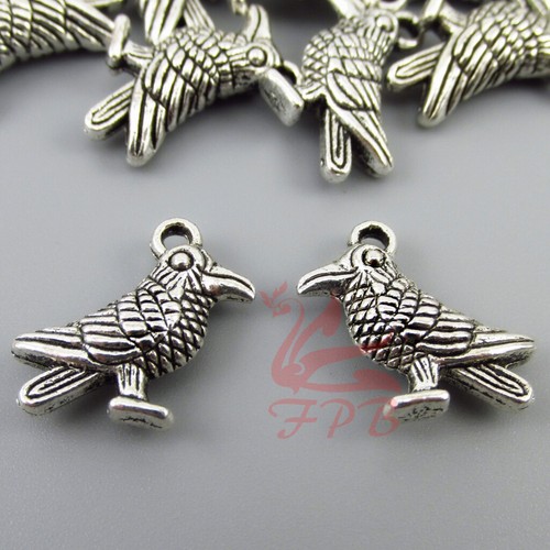 Raven Charms - 5/10/20 19mm Antiqued Silver Plated Ravenclaw Pendants SC0017732 - Picture 3 of 5