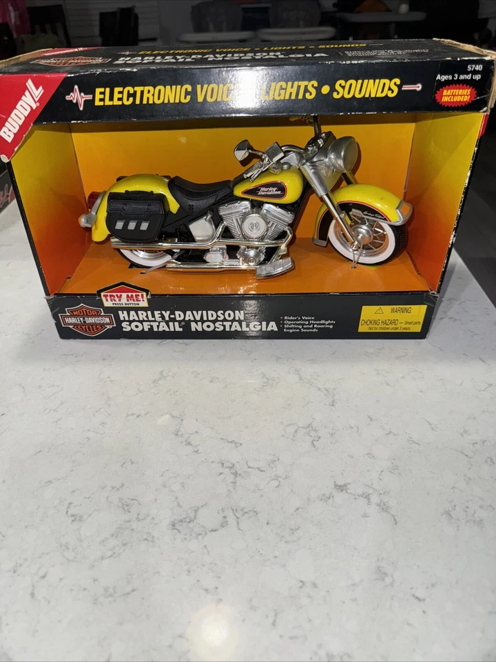 Luces y sonidos de motocicleta Buddy L Harley Davidson 1996 Softail #5740 NUEVO Foto 2 de 4