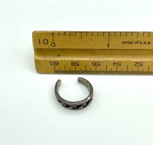 Anillo de dedo del pie vintage tono plata - motivo olas del océano - Imagen 4 de 4