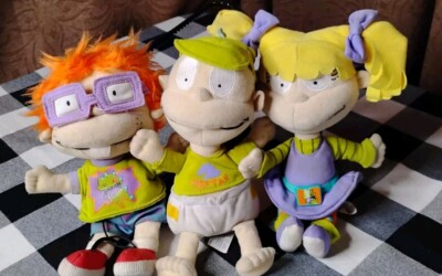 VINTAGE!!! Mattel 1998/99 Rugrats Viacom Plush Toys. Lot Of THREE - W