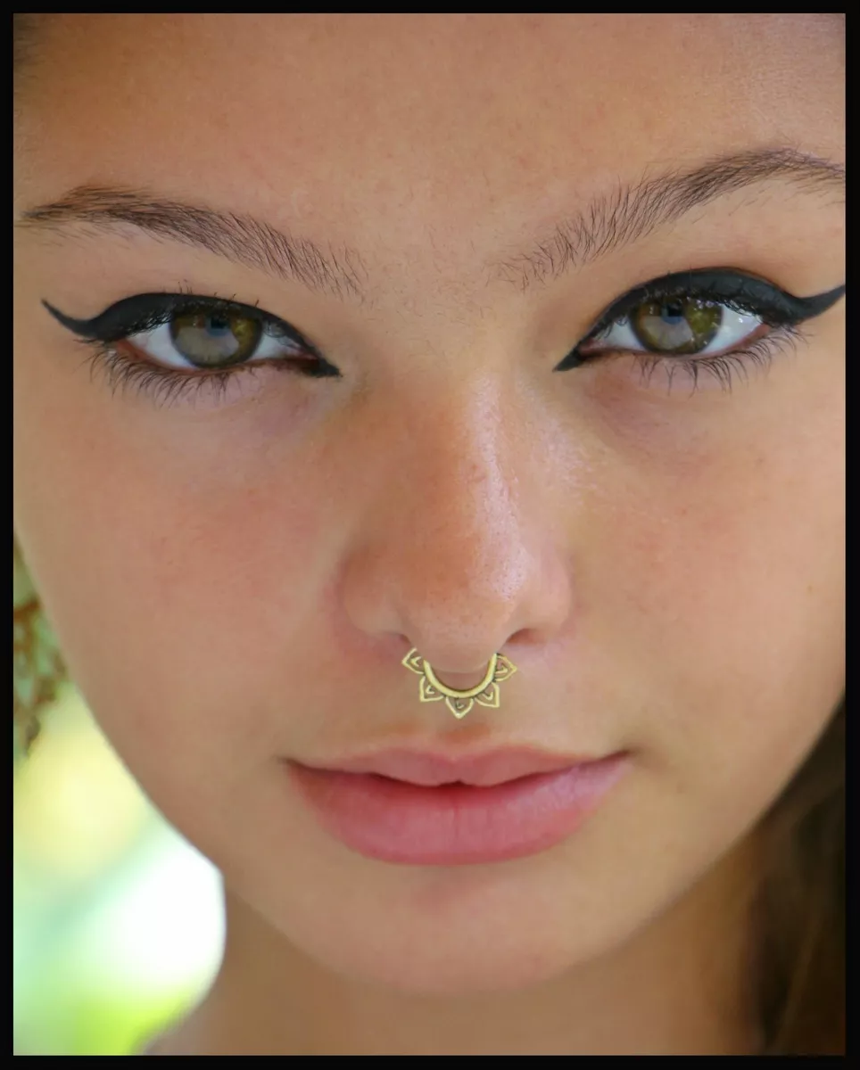 Multi Color Fake Piercing Earring Ring Hoop Ear Lip Nose Body Septum  Piercing | eBay