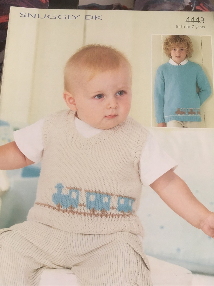 Sirdar Baby Double Knitting Pattern 4443 Birth Years Sweater Tank Top