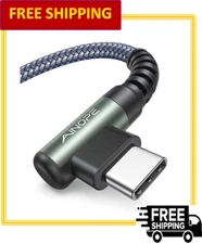 AINOPE USB Type A to Right Angle USB Type C Nylon Braided Charging Cable