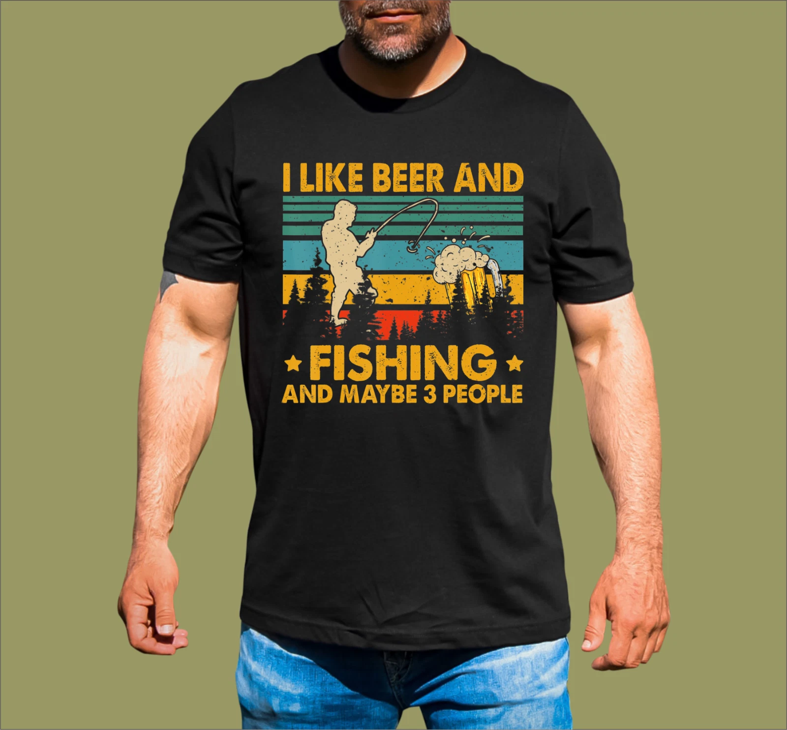 BEER AND FISHING T-SHIRT