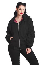 Women's Black Retro Vintage Classic Bomber Mod Scooter Harrington Jacket Banned