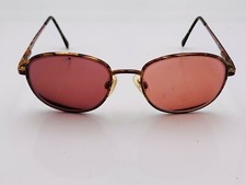 Vintage Luxottica 432 Brown Metal Oval Sunglasses FRAMES ONLY Italy
