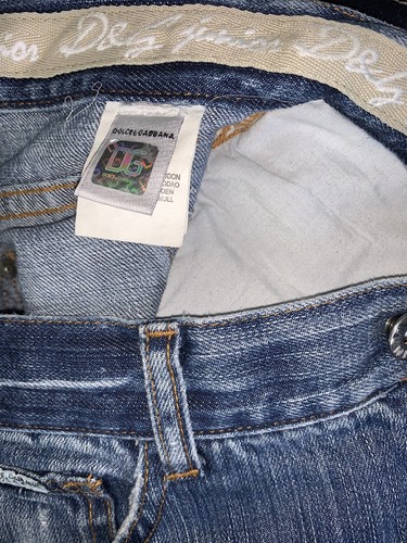 D&G Junior’s Dolce & Gabbana Blue Denim Jeans Distressed Medium Washed Size 14 - Picture 7 of 12