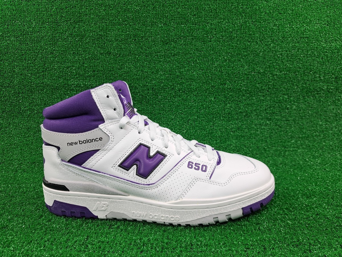 New Balance 650 ホワイト/パープル23.5cm バッシュ New Balance 650 High White Purple Grey Sneakers Retro Shoes Men's