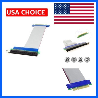 PCI-E 8X to 16X Slot Riser Card Flexible Ribbon Extension Cable Cord